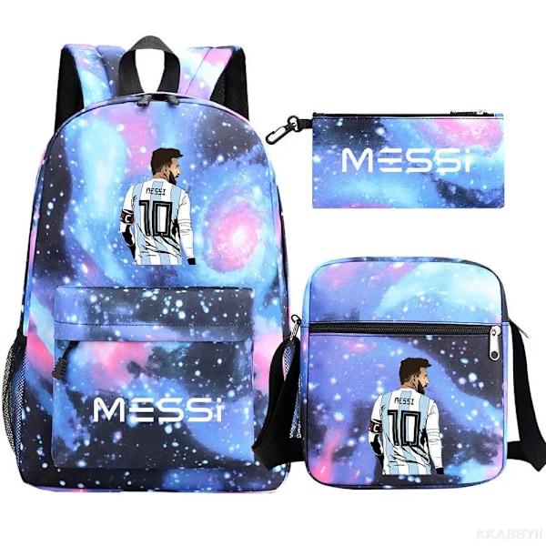 Jalkapallo Messi reppu 3 osaa deep blue