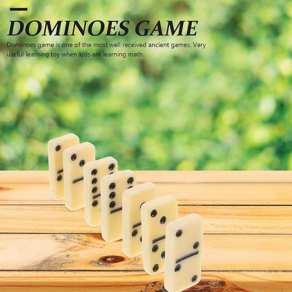 1 sæt dominobrikker sæt dominobrikker dominospil til voksne fest samling[D] Multi-FS- Multi 3.9X1.9X0.5CM