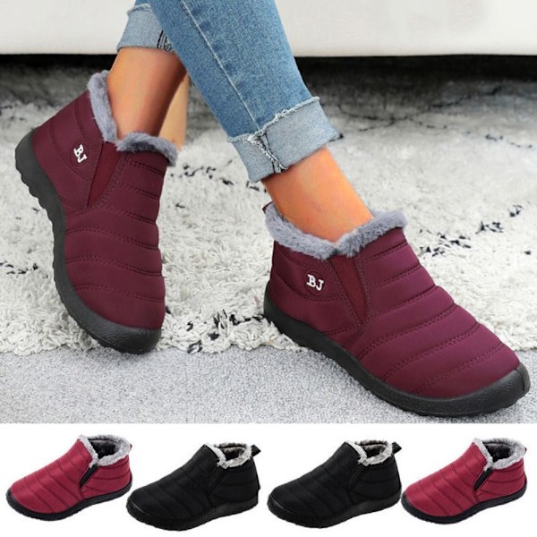 Vinterkängor Snöpälsskor för kvinnor RÖD 40 40 Red-FS1- Red 40-40