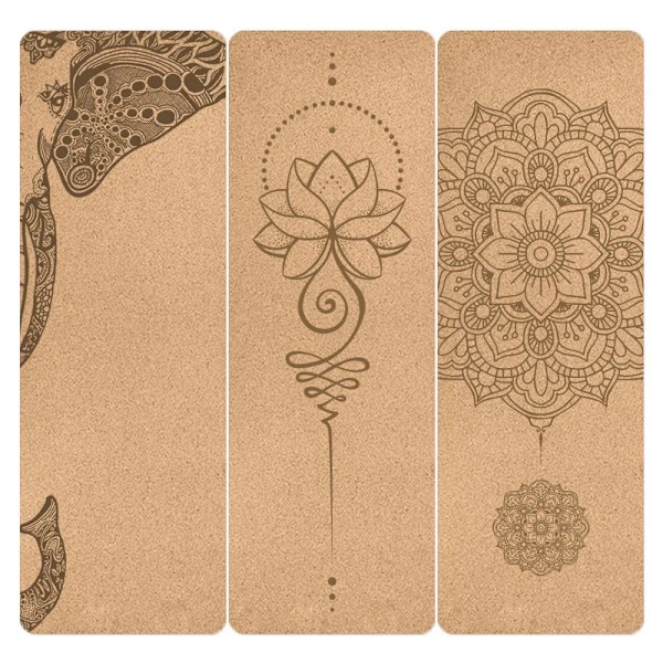 6mm Naturkork TPE Yogamåtte Skridsikker Esterilla Yoga Svedabsorberende Hjemme Fitness Måtte Gymnastik Pilates Måtter 183cmX61cmX7mm 176