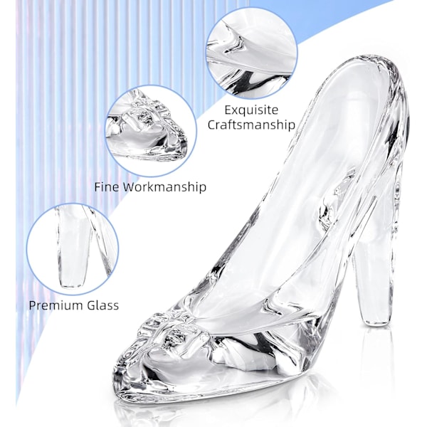 Glasfigur Ornament, Glastøffel Dekoration Askepot Sko Dekor-FS5-