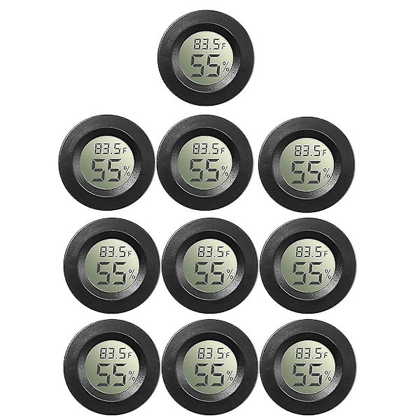 10-pack Mini Hygrometer Termometer Mätare Digital Lcd Monitor För Växthus Babyrum Reptil Inkuba