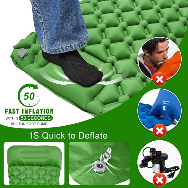 Super Value Selection! Thick Self-Inflating Camping Mattress, Camping, Mattress with Pillow Inflatable Camping Mat compatible with Beach, Tent-FS-