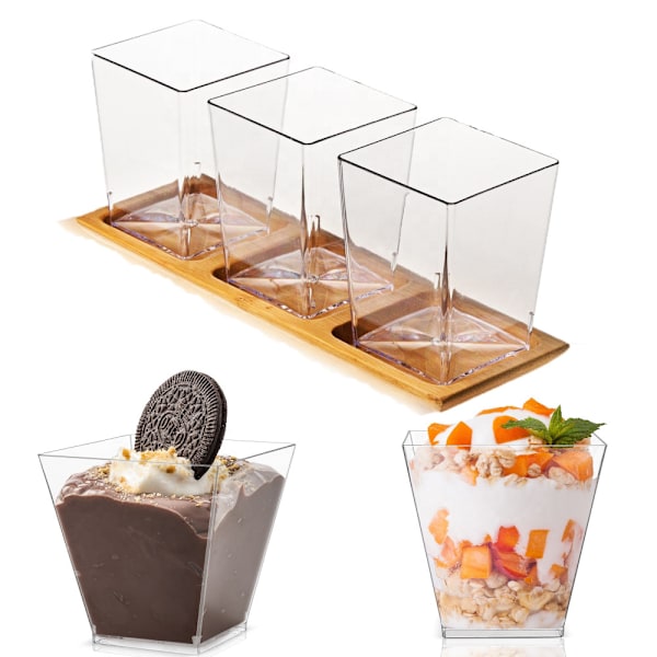 60ml~160ml Fyrkantiga Dessertkoppar Moussekopp 200ml 24Pcs/Set