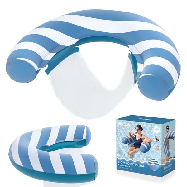 Bestway 43852 Comfort Plush oppustelig flydestol Blå, Vit PVC, Polyester
