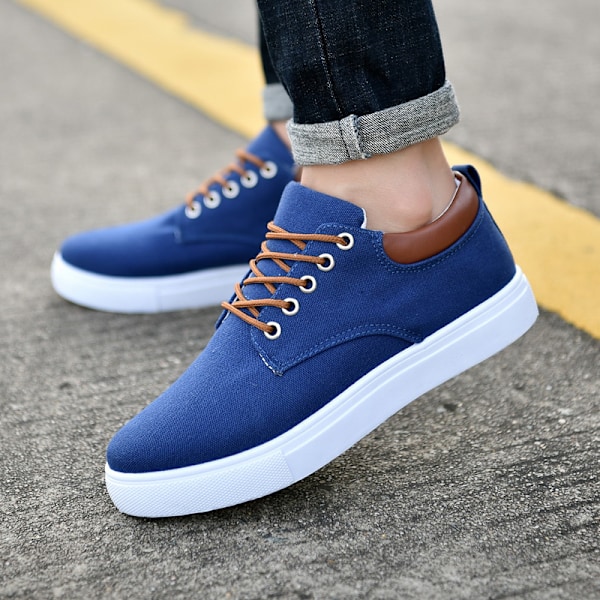 Canvas Sneakers Koreansk stil Herre All-match Casual Sko Trendy Oversize Sneakers Til Mænd Blue-FS1- Blue 45