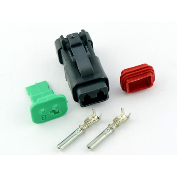 DT kontakter tysk hane + hona 4 set Black Svart
