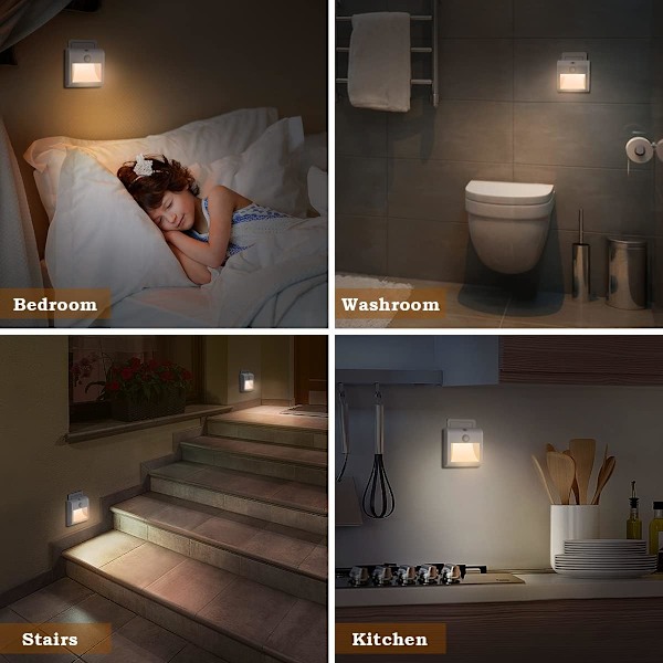 Positiv vit/varmvit omkopplingsbar nattlampa med steglös dimmer