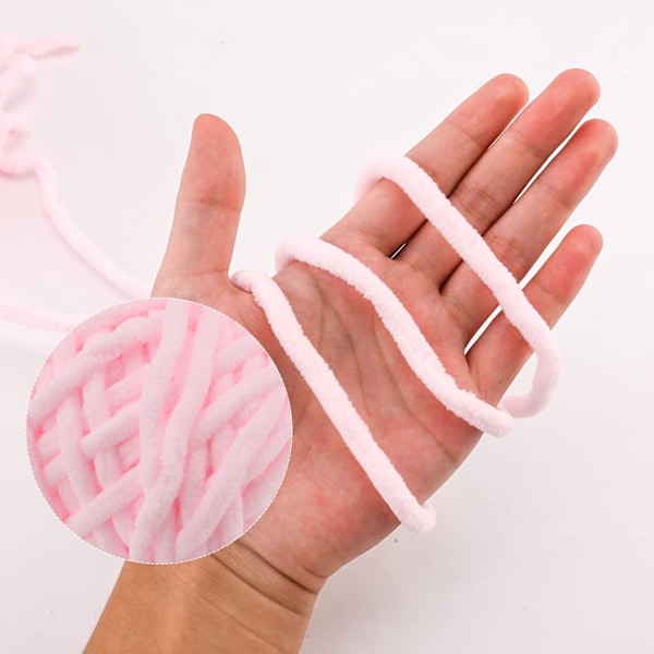 Stickgarn 4x Stickgarn för Virkning, Mjukt Chunky Garn för Garnprojekt -X44- light pink