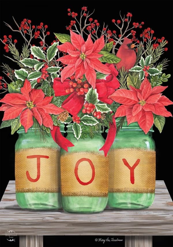 SAYTAY Joy Mason Jars Julehageflagg Julestjerne 12,5\" x 18\"