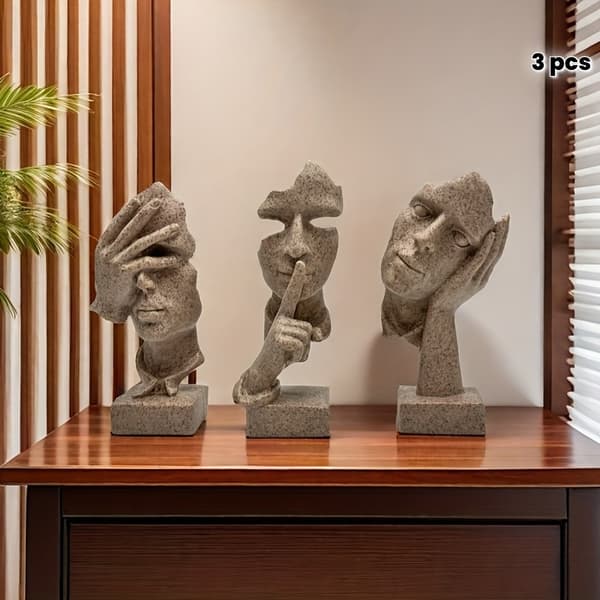 Abstrakti hahmonaamioveistossarja kodin ja toimiston sisustukseen 3pcs D2488 Set
