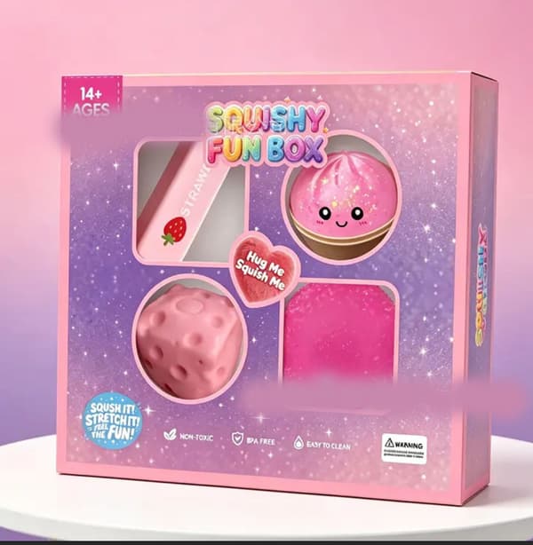 New 4-Piece \"Mystery Soft Box\" Series Squeeze Toy Set – Stress Relief Blind Boxes