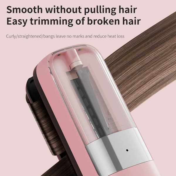 Cordless Rechargeable Split End Trimmer for Automatic Frizz and Broken Hair Repair Pink