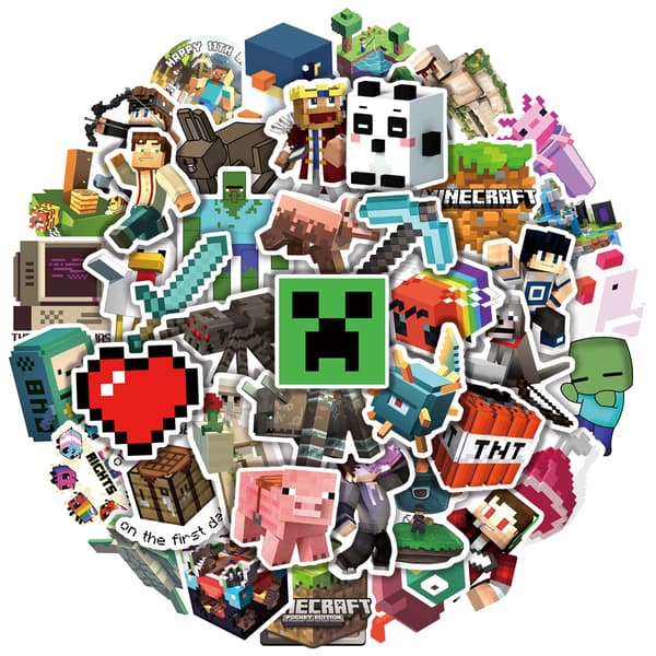 #100 kappaletta Minecraft-tarroja lapsille ja aikuisille, vedenpitäviä#