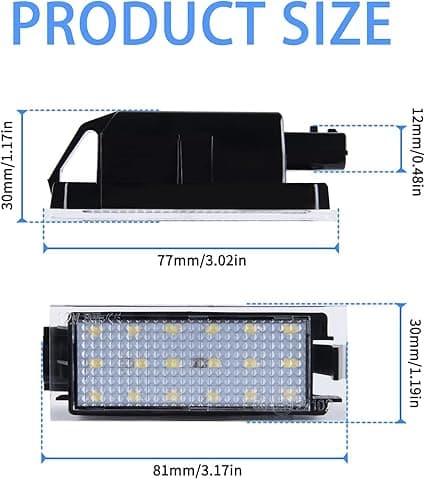 2X LED-skiltlys for Renault Vel Satis Twingo 2 Clio 3 Clio 4 Es-FS-