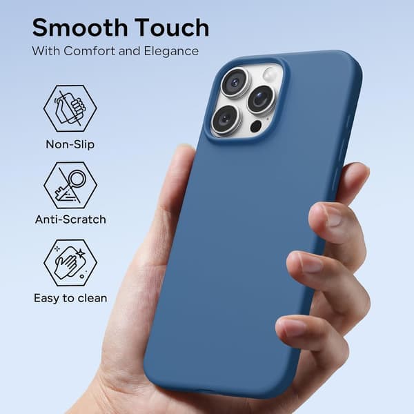 17 Pro Flytende Silikon Støtsikkert Deksel Kompatibelt med 17 Pro Mykt Deksel Full Beskyttelse (Blå) Blå iPhone 17 Pro Blu Blue iPhone 17 Pro