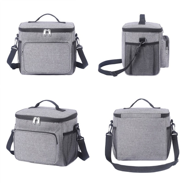 Cooler Bag, Soft Cooler Bag (Grey, 10L) Foldable Picnic Bag, Large-FS-