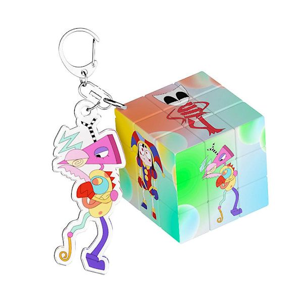 3.5cm The Amazing Digital Circus Third-Order Magic Square Keychain Cartoon Cute Keychains, Pendant Decoration Gift-FS2- Zooble