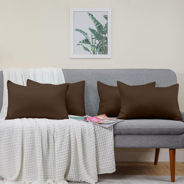 Pillowcase 4-pack - Standard size 50x75 cm - 100% brushed microfiber pillowcases with envelope closure - Wrinkle, fade and stain resistant pillowcases Brown