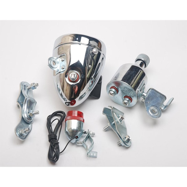 Sykkel 12V 6W Generator Frontlykt Baklyktsett Friksjonsdynamo Lyssett-X44-