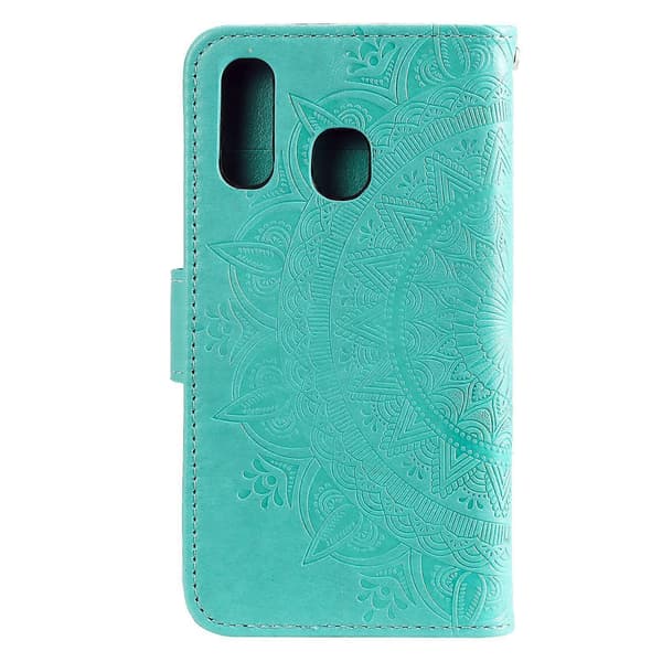 Embossed Mandala Flower Stand Wallet Leather Case for Samsung Galaxy A40 Indigo Indigo