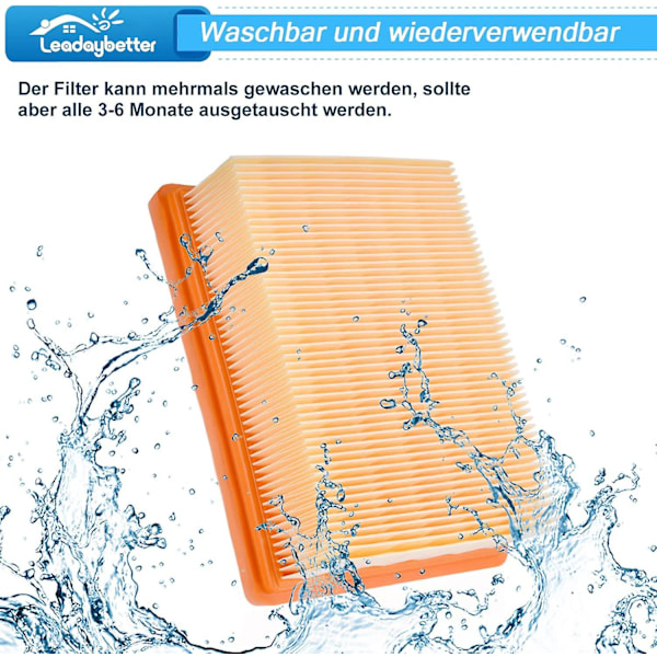 2-pakk Platta Vaihtosuodattimet Karcher Mv4 Mv5 Mv6 Wd4 Wd5 Wd6, Wd4p Wd5p Wd6p Imureille Vesi-Kuiva - Korvaa 2,863-005,0