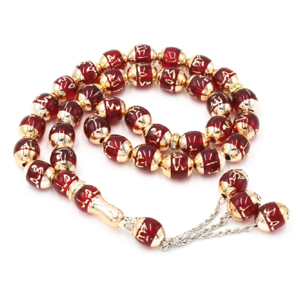 Tasbih bönpärlor islam muslimska bönpärlor Tasbeeh Counter Zikr-pärlor Rosenkranspärlor Masbaha-pärlor Meditationshalsband Röd