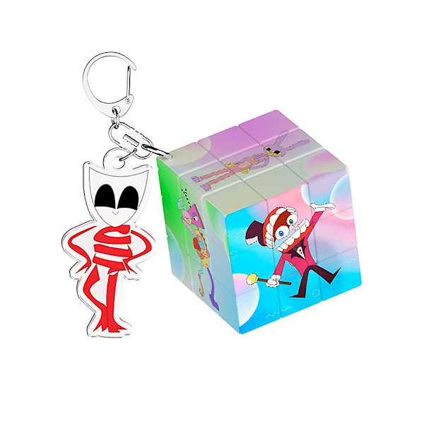 3.5cm The Amazing Digital Circus Third-Order Magic Square Keychain Cartoon Cute Keychains, Pendant Decoration Gift-FS2- Gangle