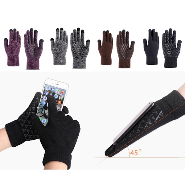 Touchfingervantar från iWinter Svart-FS1- Black one size
