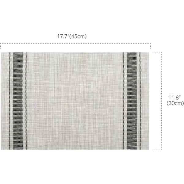 PVC-tablettien setti, 6 kpl, pestävä, liukumaton, lämmönkestävä, 45x30 cm