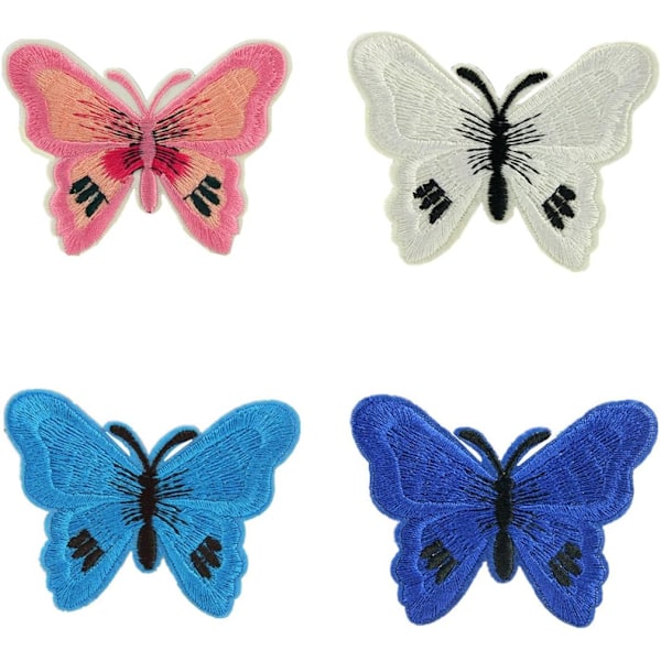 12 stk Farverige Butterfly Stryge-på-lappdyr Brodererede Applikationer