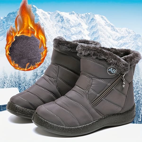 Vinterkängor för kvinnor med dragkedja i sidan, varmt flanellfoder EU 41.5 Red