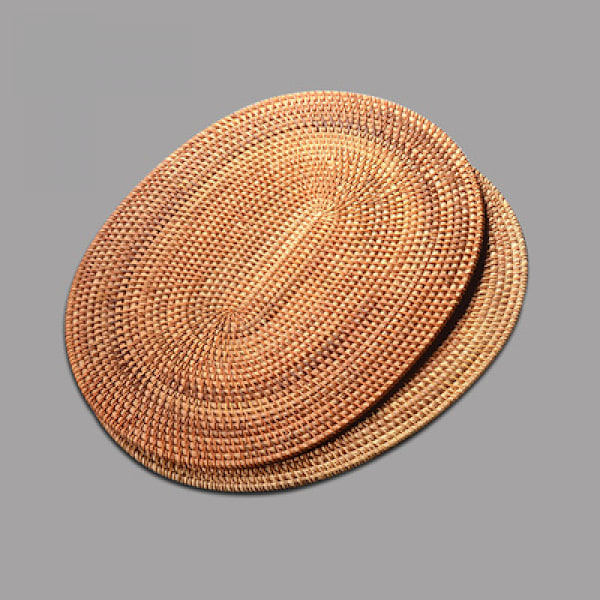 Rattanunderlägg Naturligt Handgjort Rattan Värmebeständigt Underlägg Isoleringsplatta Rattan Grytunderlägg (15,7x11,8 TUM)