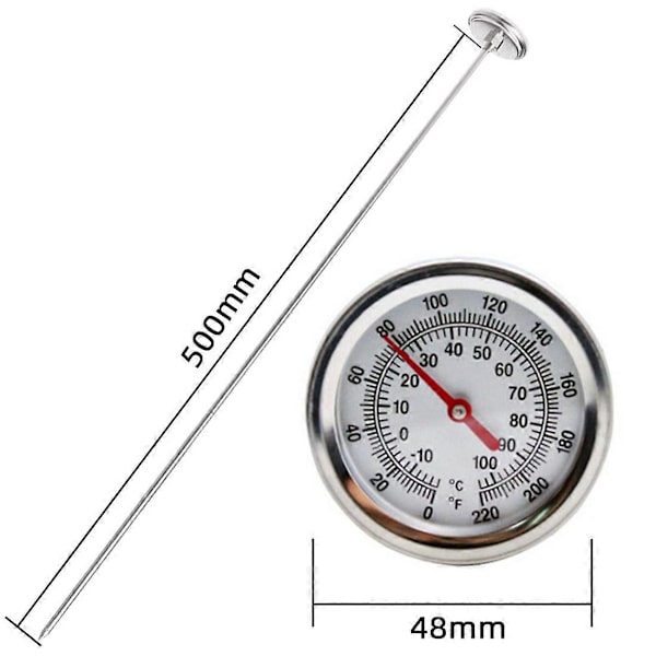 Compost Thermometer with Long Stem - Fast Response Stainless Steel-FS-