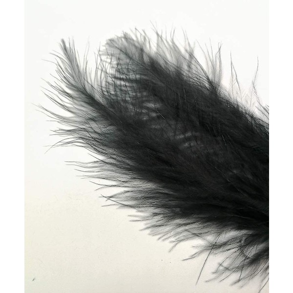 100 stk sorte fluffy kalkunmarabou fjer 4-6 tommer til håndværk drømmfangere frynser trim farvede fjer fluebindningsmateriale
