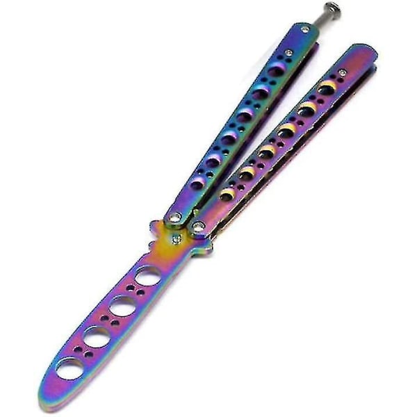 Fjärilsknivtränare, rostfritt stål fjärilsträningskniv nybörjare (svart, färg 2 st