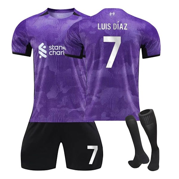 23-24 Voksen Barn Gutter Fotballsett Fotballtreningsdrakt Sportsklær 3-delt sett 2324 liverpool andre borte #7 2324 liverpool second away#7 xl