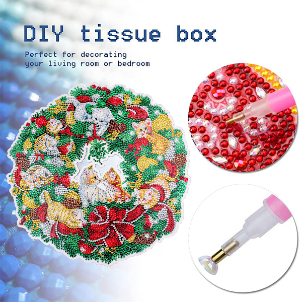 5D DIY Diamantmålning Jul Kristallkrans Hängande Dekor E