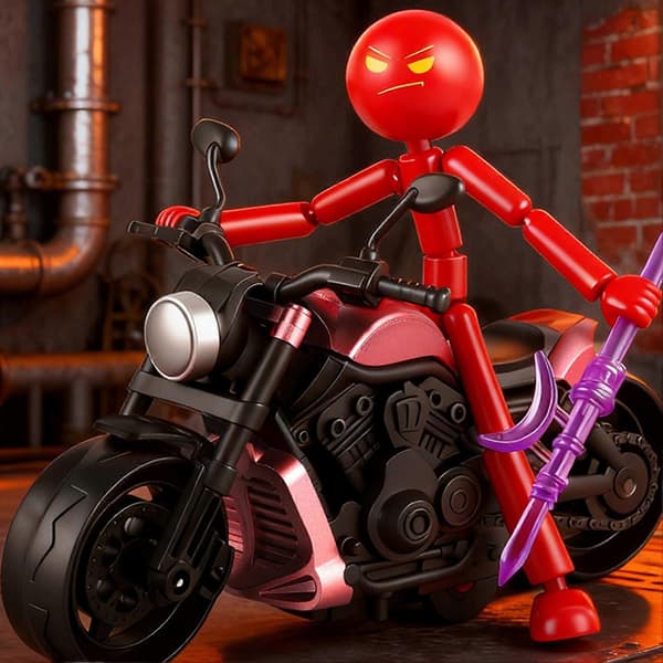 Justerbar Stickman Actionfigur - Bevægelige Led med DIY-tilbehør - til Skrivebordsdekoration - Stresslindring