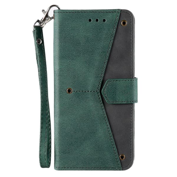 Samsung Galaxy A17 5G Leather Wallet Case with Spliced Stitching and Wrist Strap