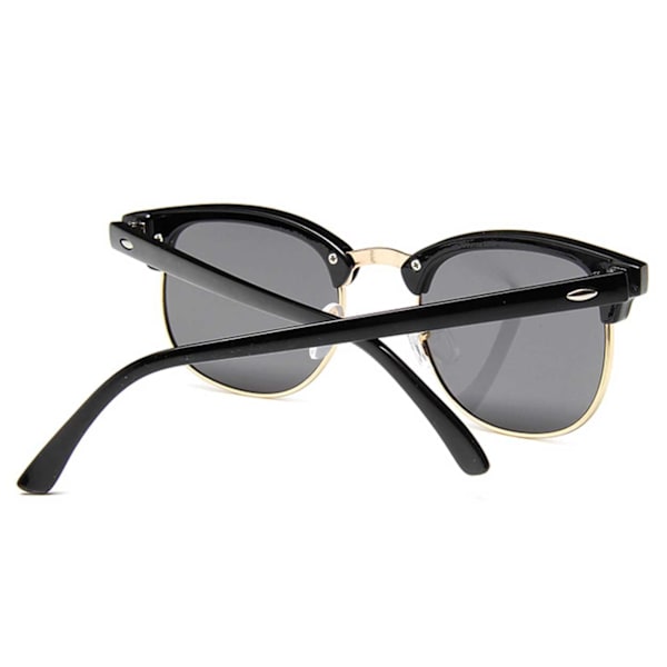 Sorte Clubmaster Solbriller Mørke Glas + Senil Snøre Sort-FS2-