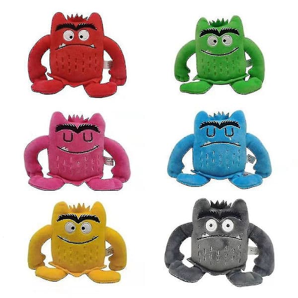 6-pack Color Monster Plyschdockor - Gosedjur för Barnpresenter_Supergåva
