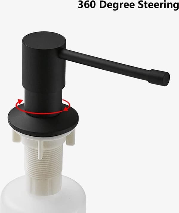 Indbygget sæbedispenser - 300 ml - Rustfrit stål - 360° drejelig - Praktisk - Praktisk