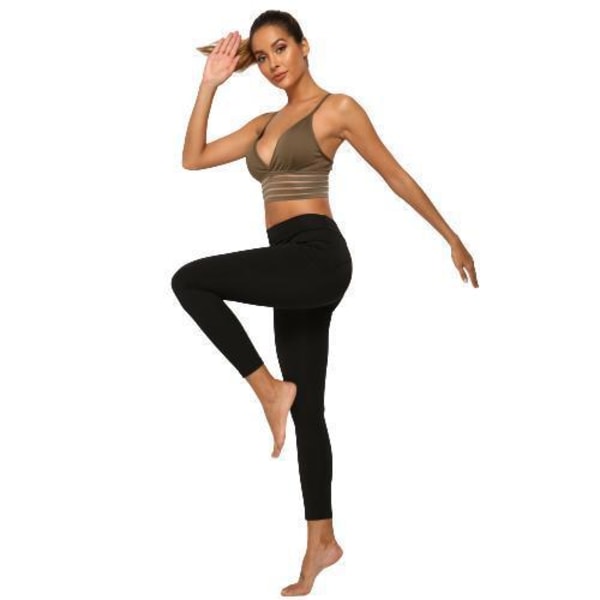 Svarte Leggings med 2 Lommer Svart Black xl