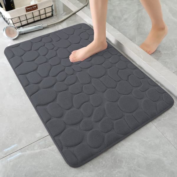 Hukommelsesskum bademåtte absorberende bruseforhæng skridsikker, til badeværelse stue 40x60cm lysegrå