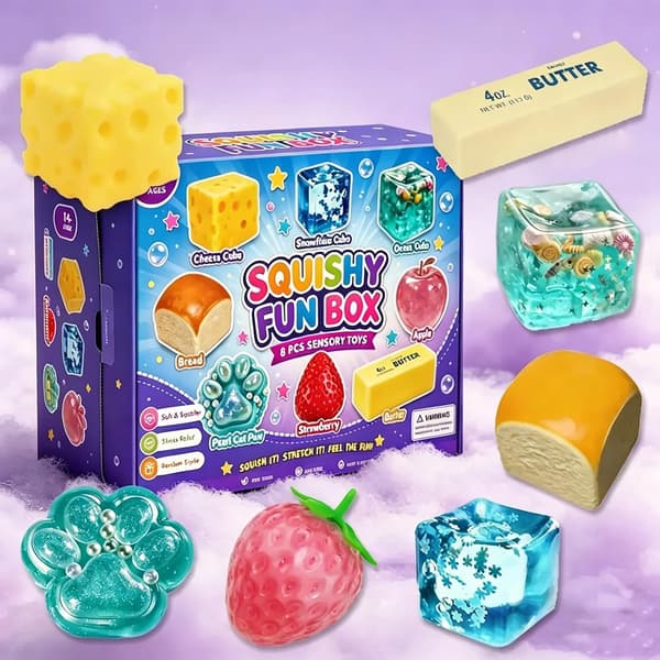 8-pack Mystery Squishy Box, Blind Box Stress Relief Fidget Toys, Sensory Pack Creative Party Gift, Slow Rising Squish