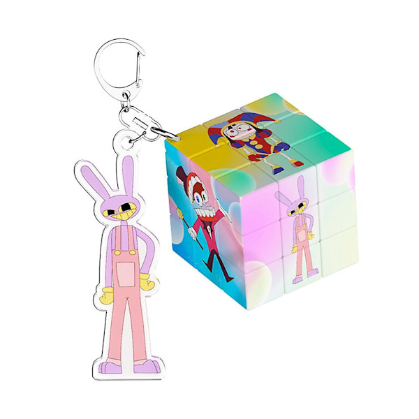 3.5cm The Amazing Digital Circus Third-Order Magic Square Keychain Cartoon Cute Keychains, Pendant Decoration Gift-FS2- Jax
