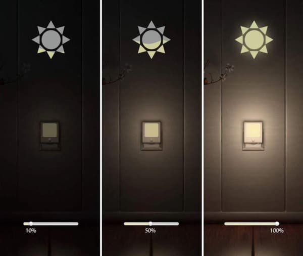 Bevegelsessensor nattlys med plugg 2 stk, dimbar varm LED-lampe