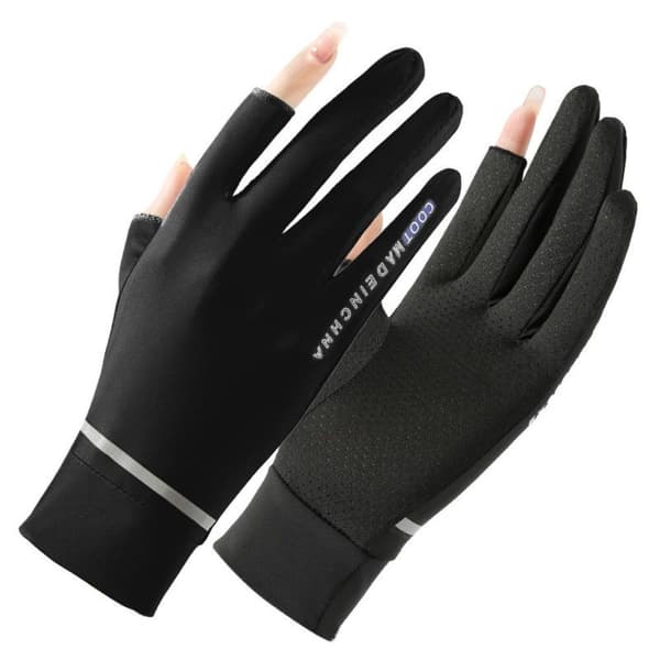 Summer Cooling Ice Gloves Women's Driving Gloves black Ice Silk