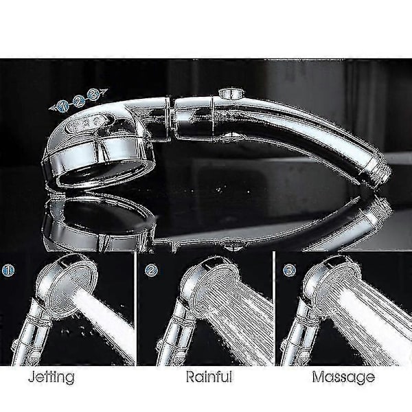 Shower, handheld shower head with high pressure and on/off pause button-FS-